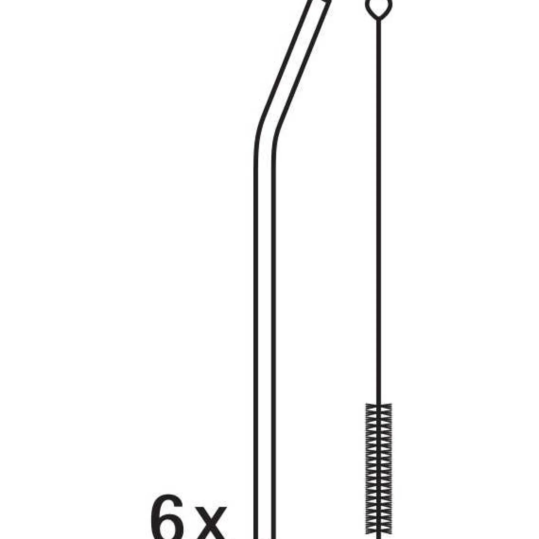 Barzubehör|WMF BaricTrinkhalm-Set aus Cromargan®, 24 cm, 6-teilig plus Reinigungsbürste