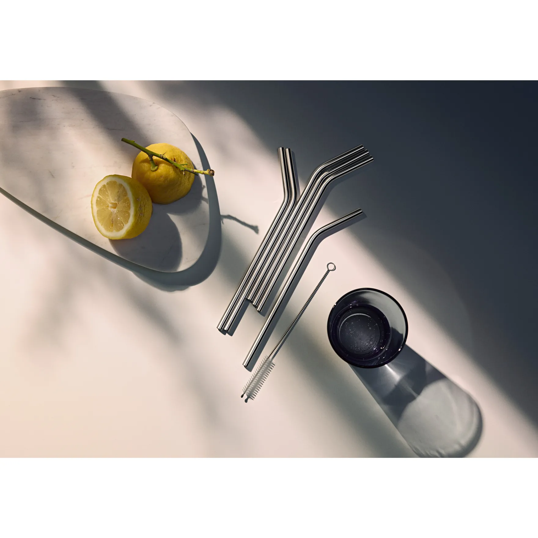 Barzubehör|WMF BaricTrinkhalm-Set aus Cromargan®, 24 cm, 6-teilig plus Reinigungsbürste