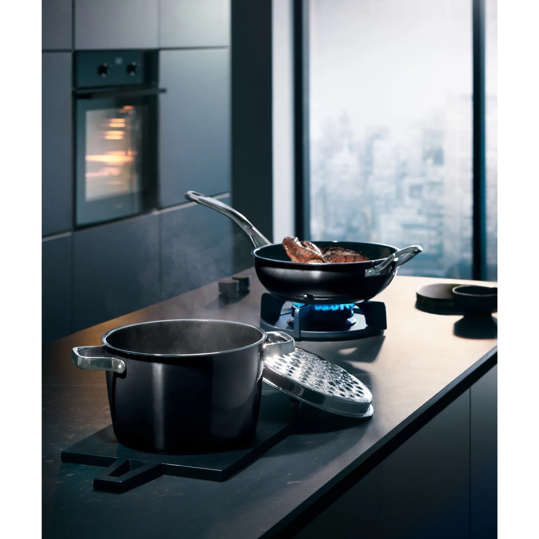 Bratentöpfe|WMF Fusiontec Aromatic Bratentopf mit Deckel, 22 cm, Black