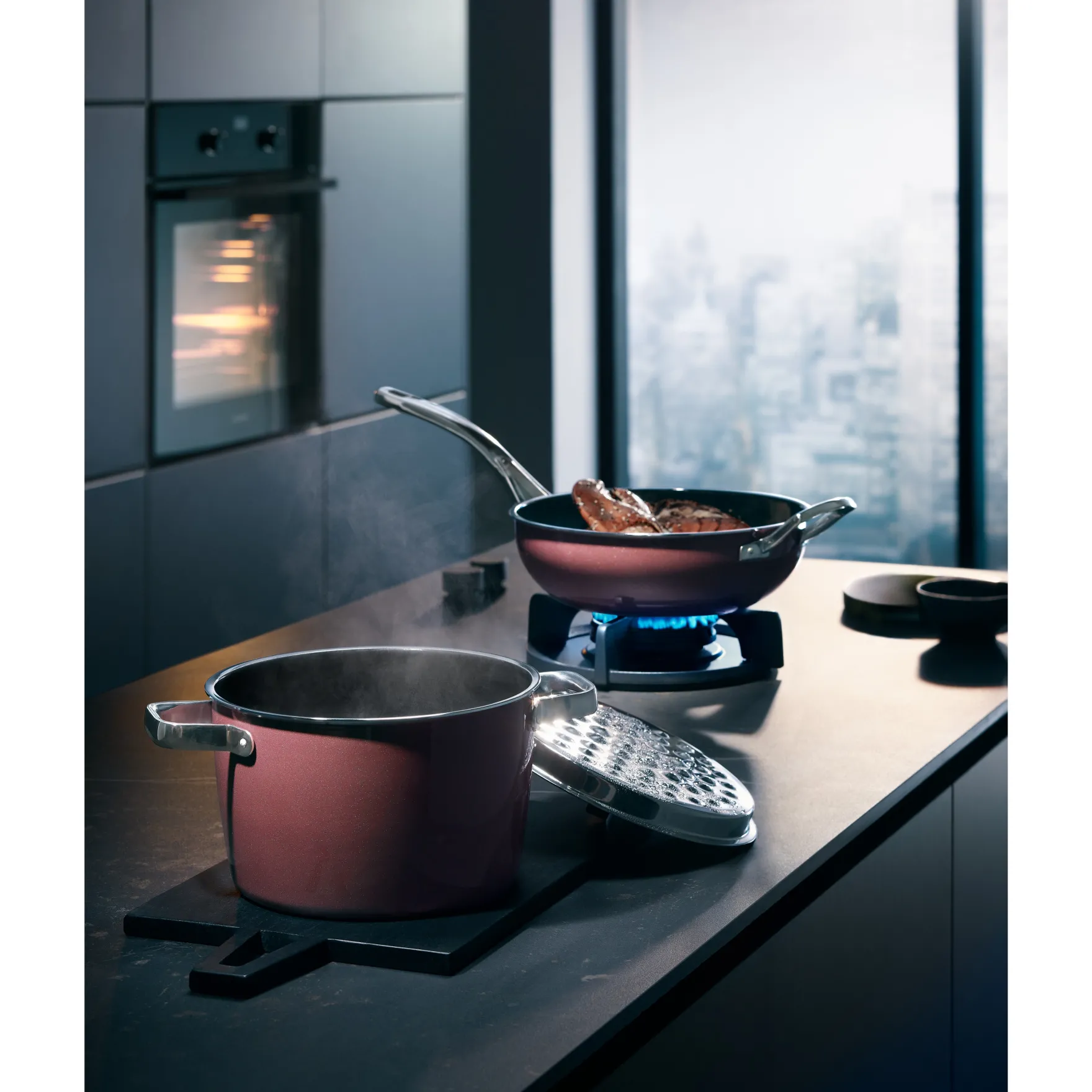 Kochtöpfe|Induktionstöpfe|WMF Fusiontec Aromatic Kochtopf, 24 cm, Rose Quartz