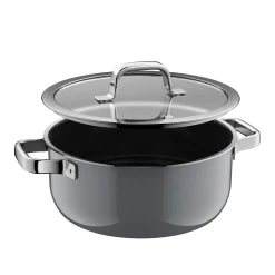 Induktionstöpfe|WMF Fusiontec Mineral Pro, Bratentopf mit Decke, 24 cm, Platinum