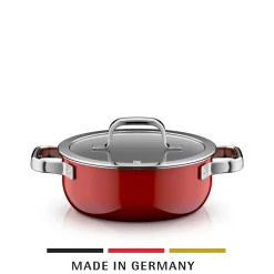 Bratentöpfe|WMF Fusiontec Mineral Pro, Bratentopf mit Deckel, 20 cm, Passion Red