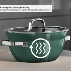 Kochtöpfe|WMF Fusiontec Mineral Pro, Kochschüssel mit Deckel, 20 cm, Eucalyptus Haze