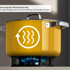 Kochtöpfe|WMF Fusiontec Mineral Pro, Kochschüssel mit Deckel, 24 cm, Mango Yellow