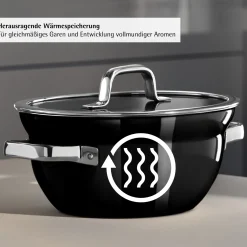 Kochtöpfe|Induktionstöpfe|WMF Fusiontec Mineral Pro, Kochschüssel mit Deckel, 20 cm, Black