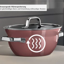 Kochtöpfe|WMF Fusiontec Mineral Pro, Kochschüssel mit Deckel, 24 cm, Rose Quartz