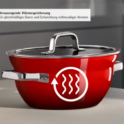 Kochtöpfe|WMF Fusiontec Mineral Pro, Kochschüssel mit Deckel, 24 cm, Passion Red