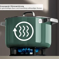 Induktionstöpfe|WMF Fusiontec Mineral Pro, Stielkasserolle mit Deckel, 16 cm, Eucalyptus Haze