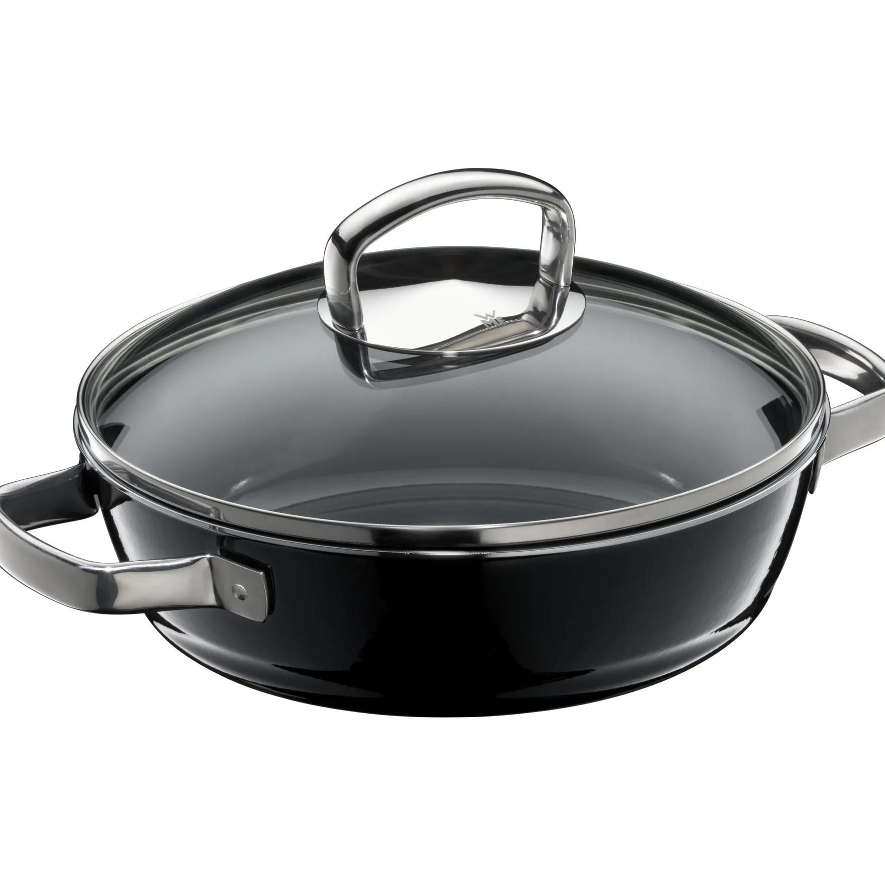 Schmorpfannen|Pfannen Mit Deckel|WMF Fusiontec Mineral Schmorpfanne mit Glasdeckel, 24 cm, Black