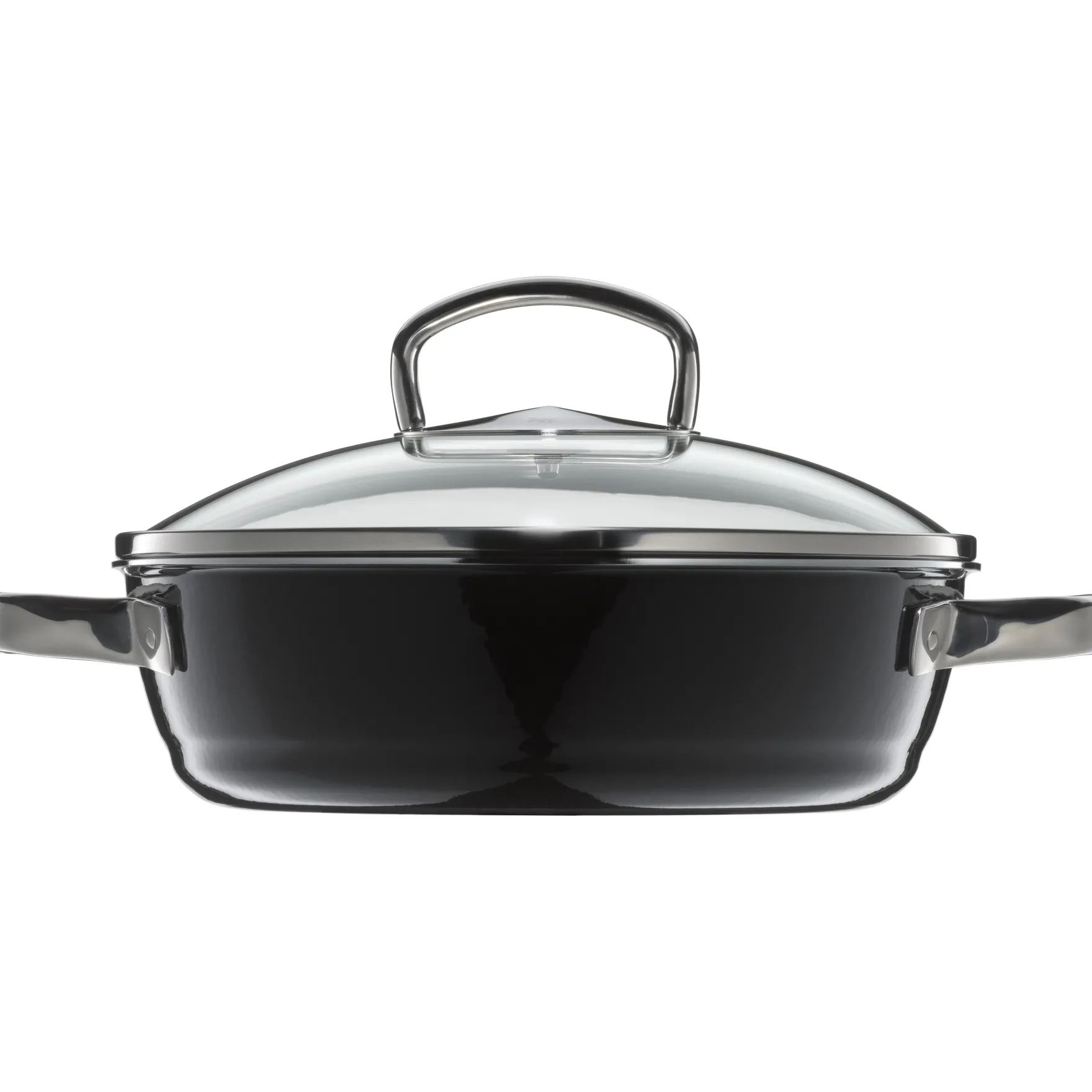 Schmorpfannen|Pfannen Mit Deckel|WMF Fusiontec Mineral Schmorpfanne mit Glasdeckel, 24 cm, Black