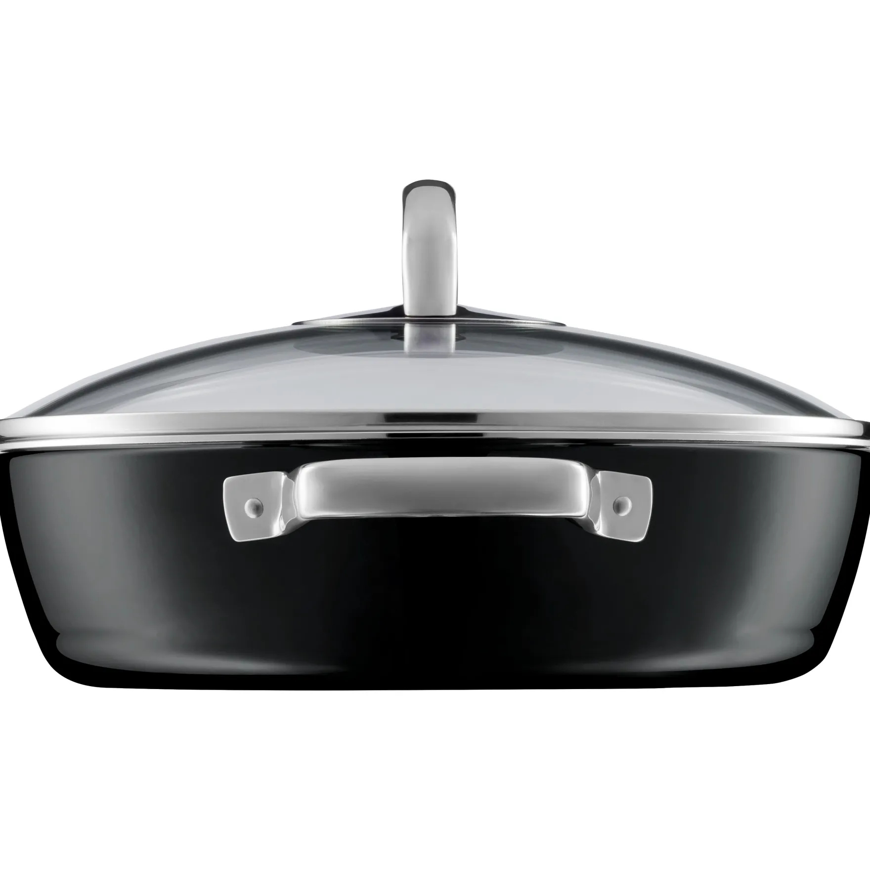 Schmorpfannen|Pfannen Mit Deckel|WMF Fusiontec Mineral Schmorpfanne mit Glasdeckel, 28 cm, Black