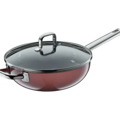 Woks|WMF Fusiontec Mineral Wok mit Glasdeckel, 28 cm, Rose Quartz