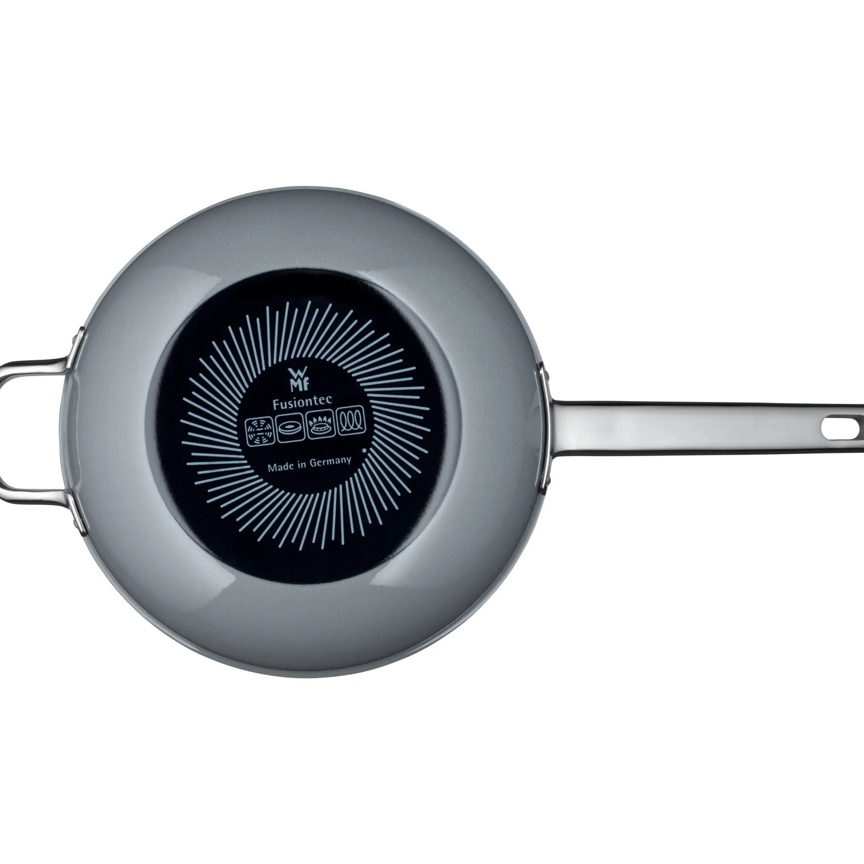 Woks|WMF Fusiontec Mineral Wok mit Glasdeckel, 28 cm, Platinum
