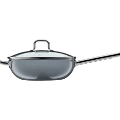 Woks|WMF Fusiontec Mineral Wok mit Glasdeckel, 28 cm, Platinum
