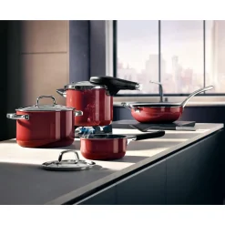 Schnellkochtöpfe|Induktionstöpfe|WMF Fusiontec Perfect Premium Schnellkochtopf, 22 cm, 4,5 l Red