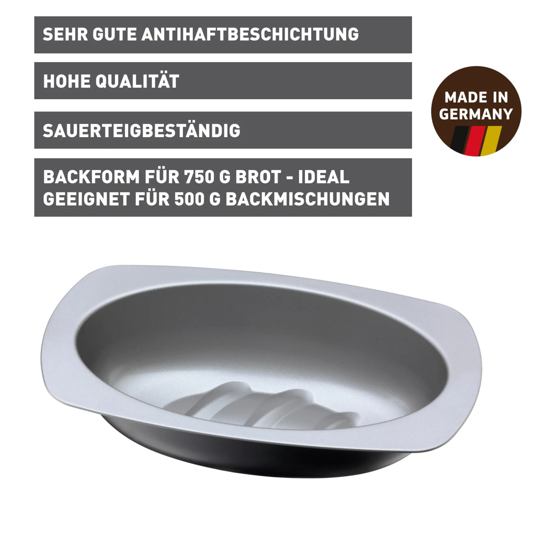 Backformen|WMF KAISER Inspiration Brotbackform, oval, 32 cm