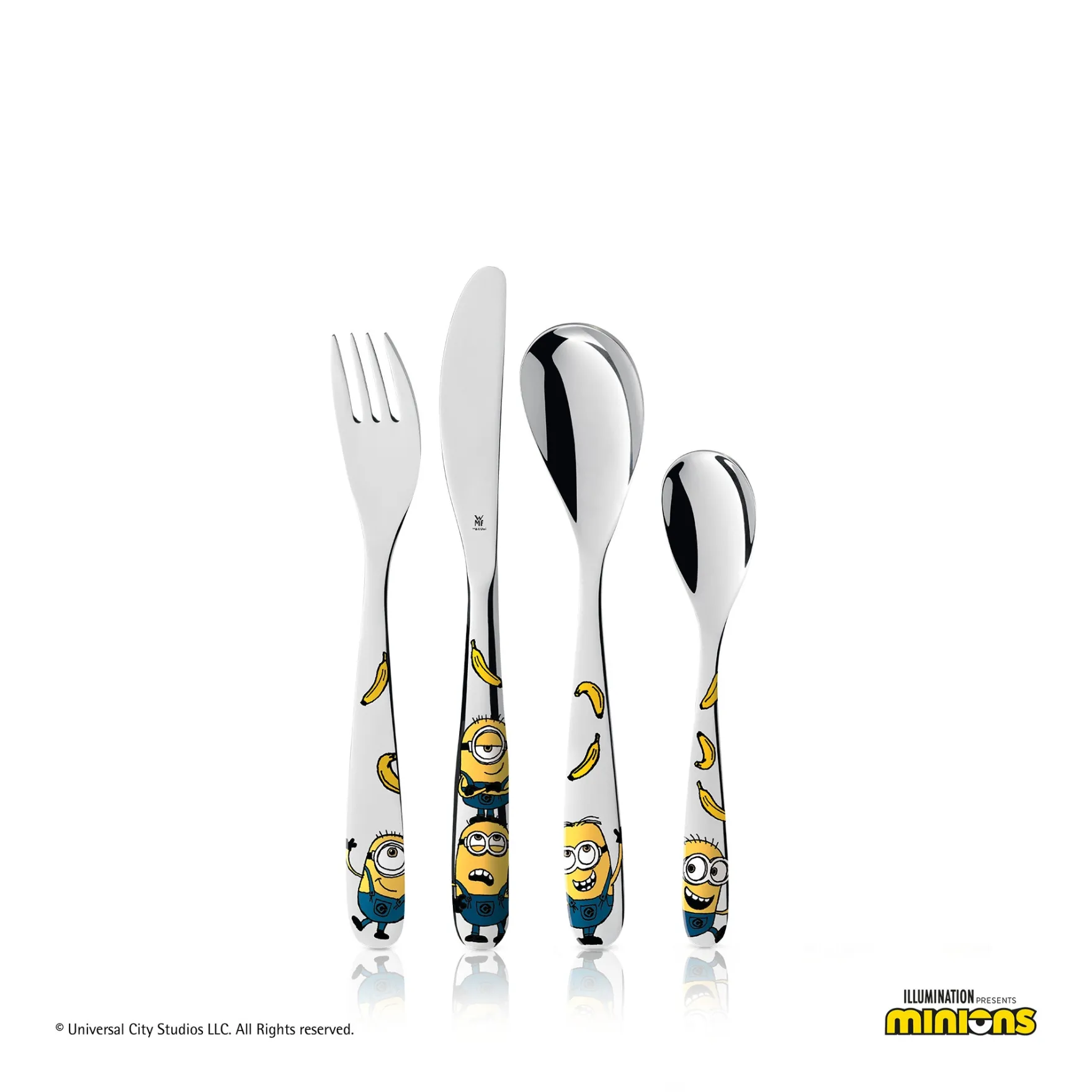 Kinderbestecke|Besteck-Sets|WMF Kinderbesteck-Set Minions®, 4-teilig