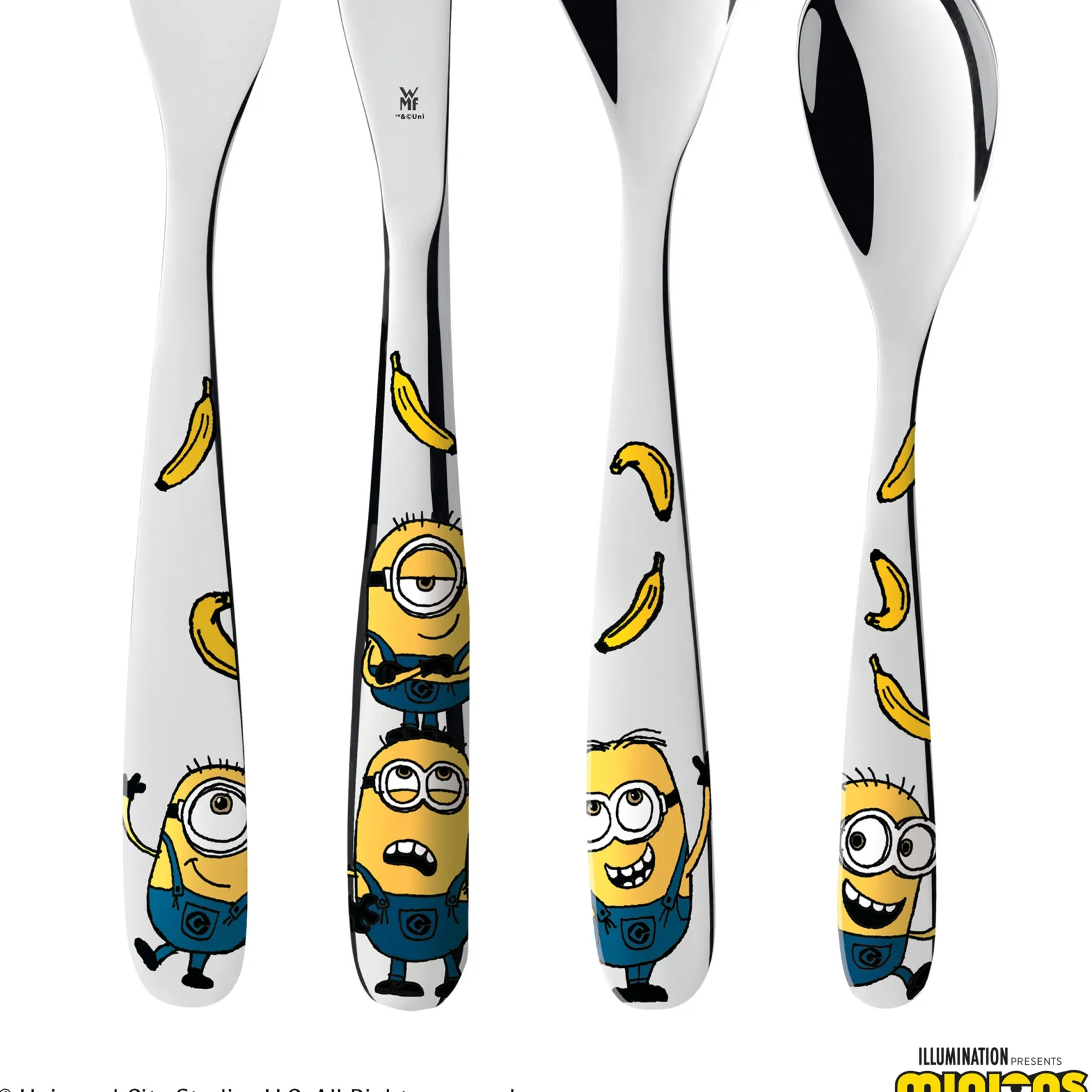 Kinderbestecke|Besteck-Sets|WMF Kinderbesteck-Set Minions®, 4-teilig