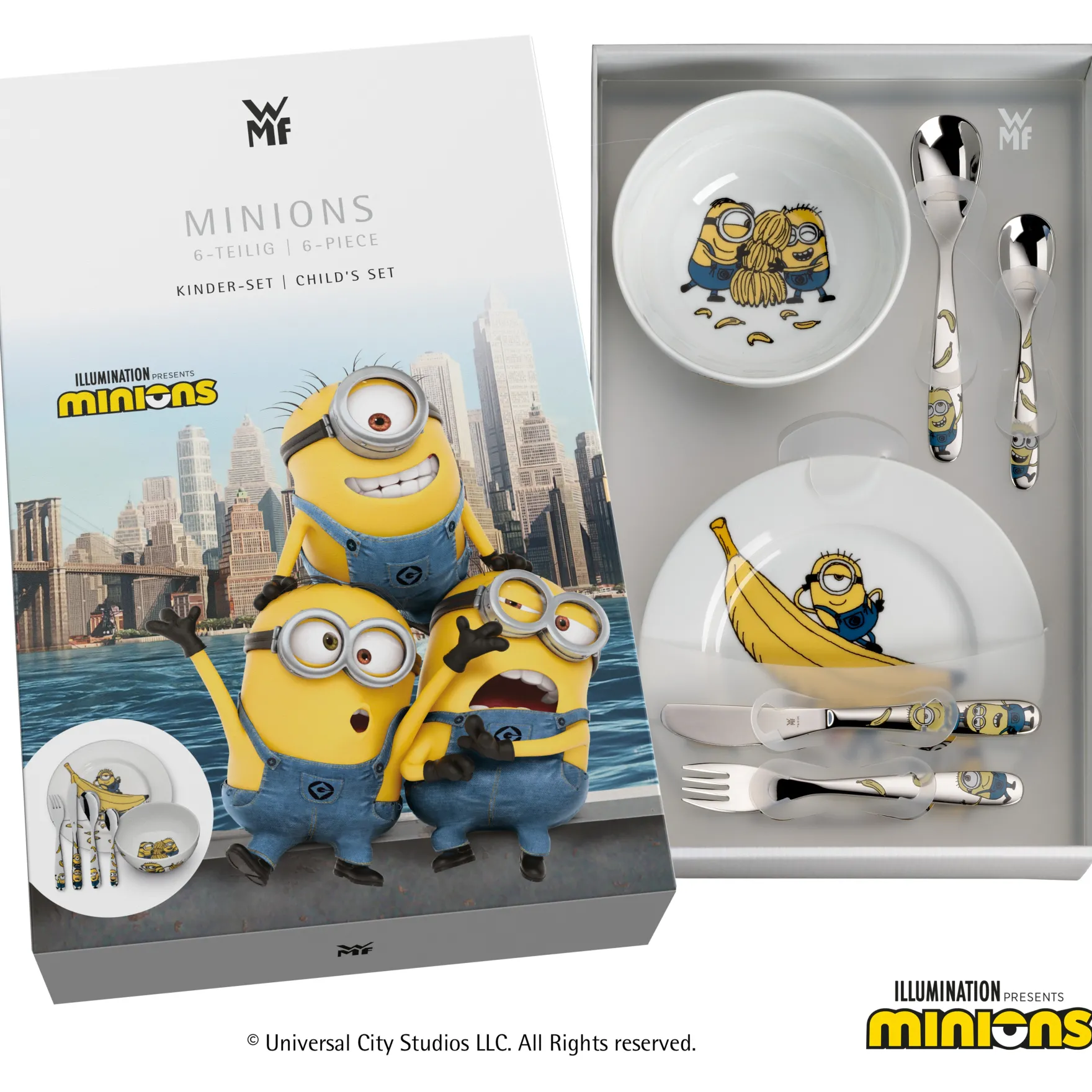 Teller|Kindergeschirr|WMF Kindergeschirr-Set Minions®, 6-teilig