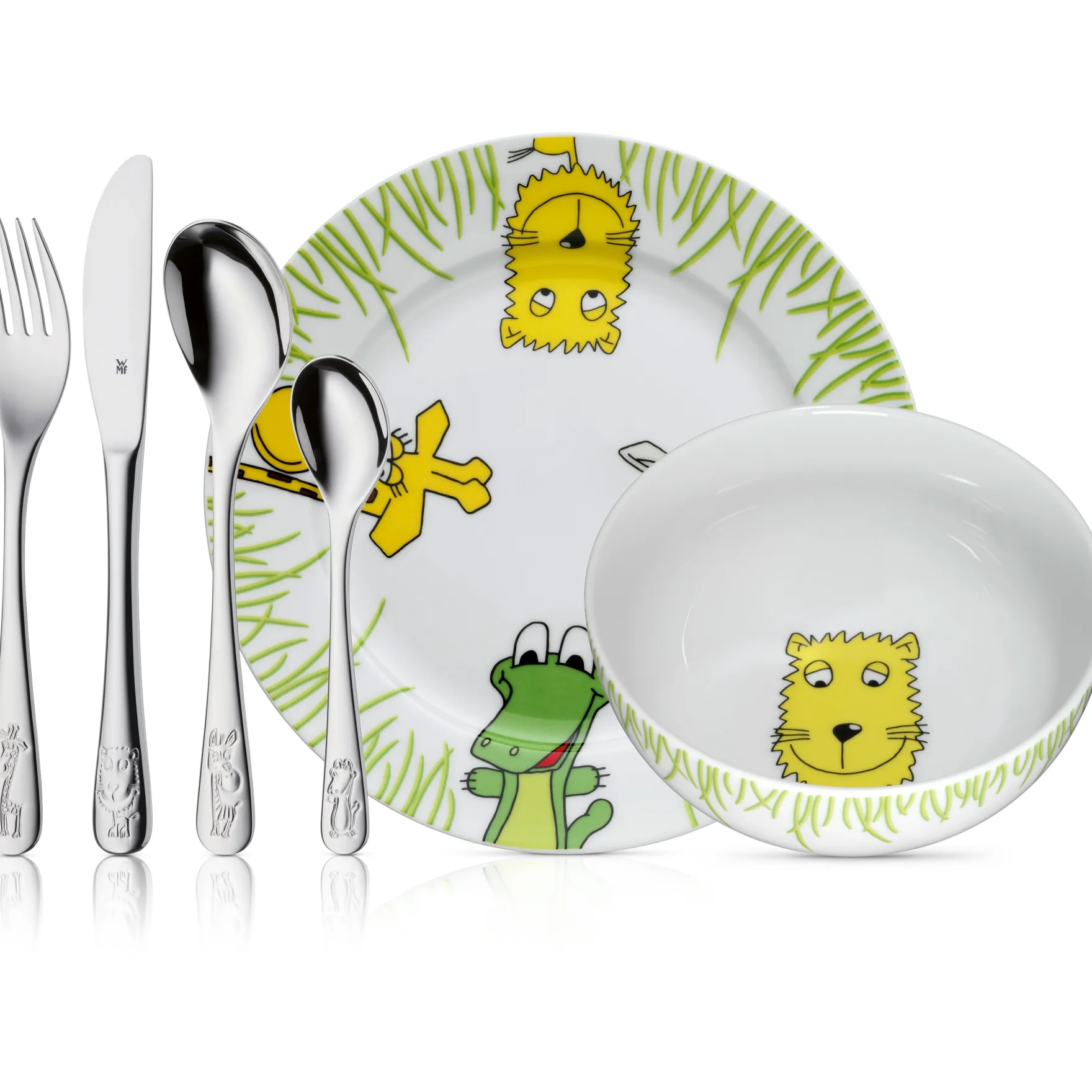 Teller|Kindergeschirr|WMF Kindergeschirr-Set Safari, 6-teilig