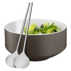 Schüsseln|Servierbestecke|WMF Moto Salat-Set, 3-teilig, lavagrau