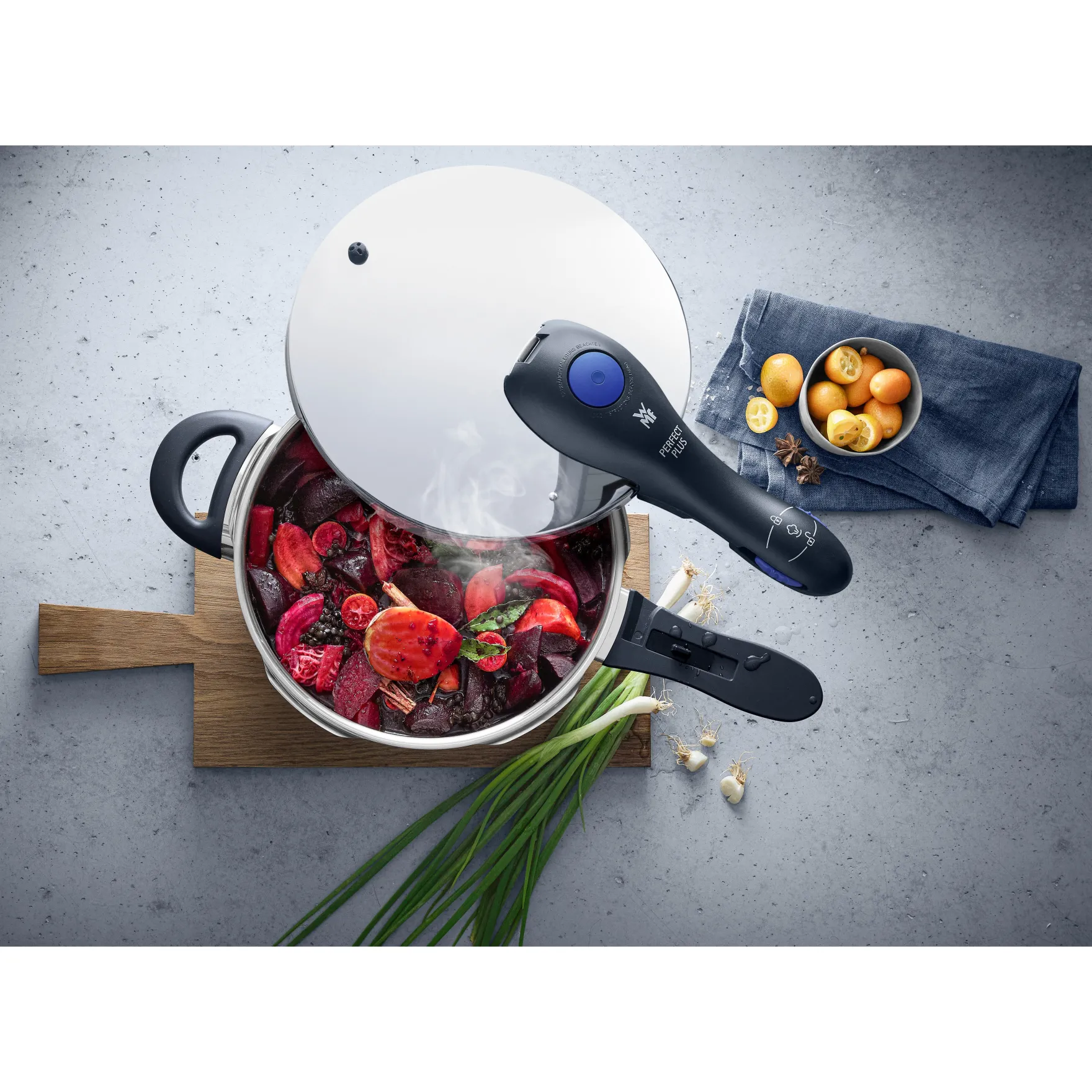 Induktionstöpfe|Schnellkochtöpfe|WMF Perfect Plus One Pot Schnellkochtopf, 22 cm, 8,5 Liter