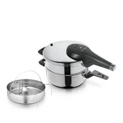 Schnellkochtöpfe|Induktionstöpfe|WMF Perfect Premium One Pot Schnellkochtopf-Set mit Dampfgareinsatz, 22 cm, 4,5 und 3,0 Liter, stapelbar