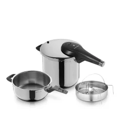 Schnellkochtöpfe|Induktionstöpfe|WMF Perfect Premium One Pot Schnellkochtopf-Set mit Dampfgareinsatz, 22 cm, 6,5 und 3,0 Liter