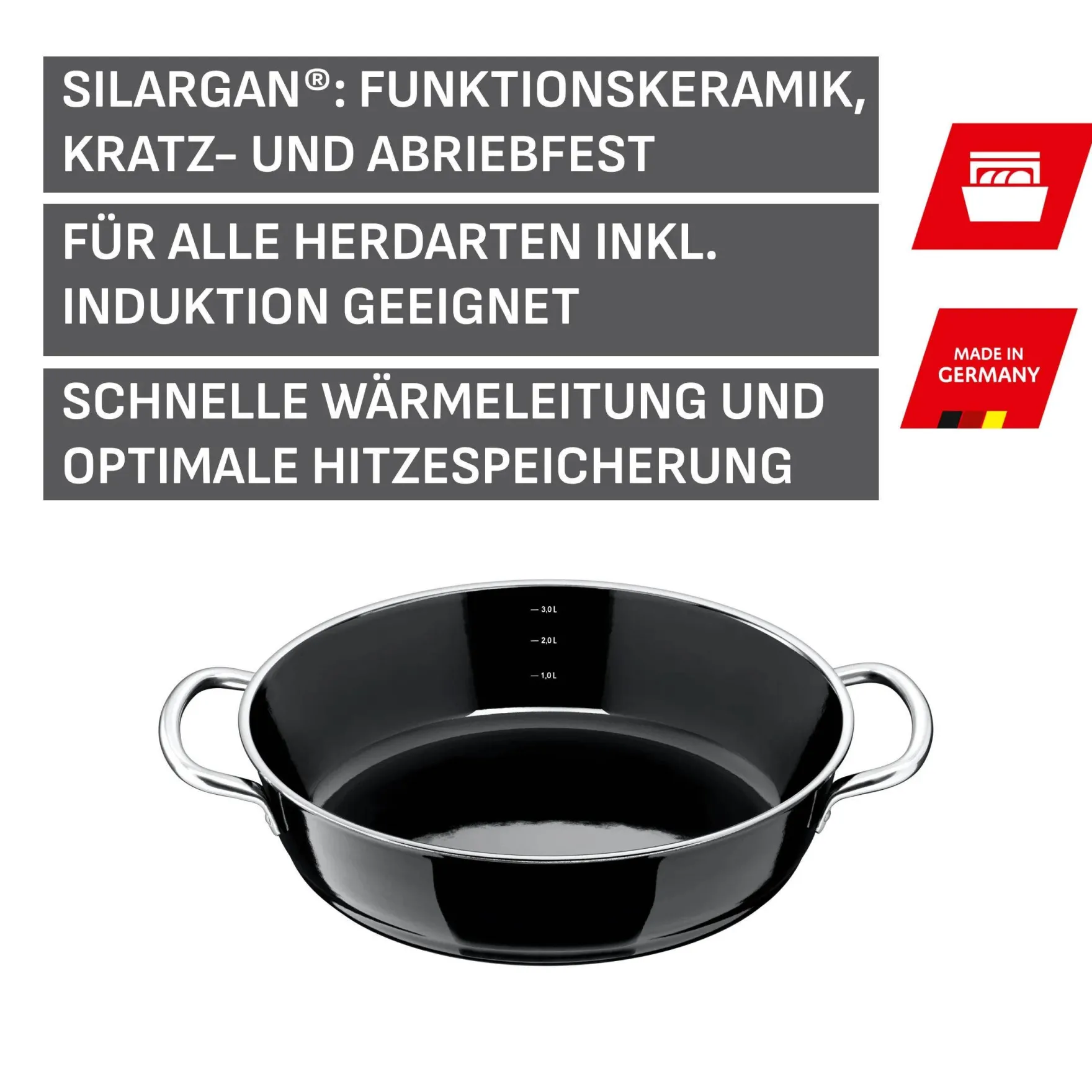 Schmorpfannen|Induktionspfannen|WMF Silit Silargan® Professional Schmorpfanne, 28 cm, Black
