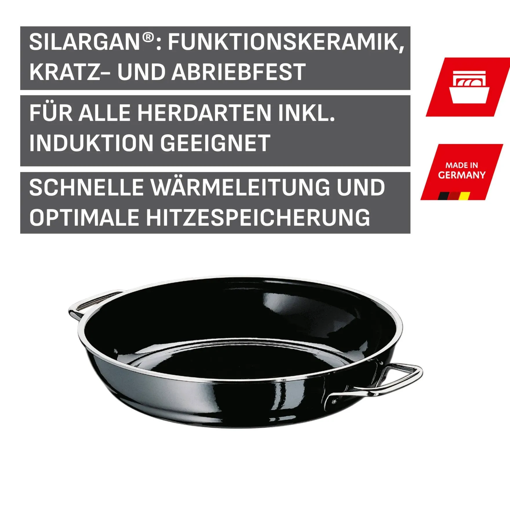 Servierpfannen|Induktionspfannen|WMF Silit Silargan® Professional Servierpfanne, 20 cm, Black