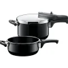 Schnellkochtöpfe|Induktionstöpfe|WMF Silit Silargan® Sicomatic t-Plus Schnellkochtopf-Set, 22 cm, 4,5 l und 3,0 l, Black