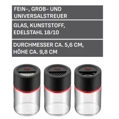 Zuckerstreuer|Salz- & Pfefferstreuer|WMF Silit Storio Gewürzstreuer-Set, 3-teilig