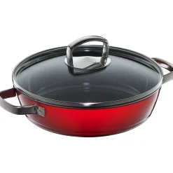 Schmorpfannen|Pfannen Mit Deckel|WMF Fusiontec Mineral Roasting Pan 28cm Red with lid